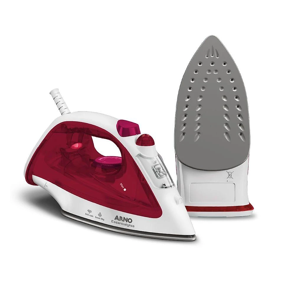Ferro De Passar A Vapor Essentialgliss Arno FMQ Rosa E Branco 220V