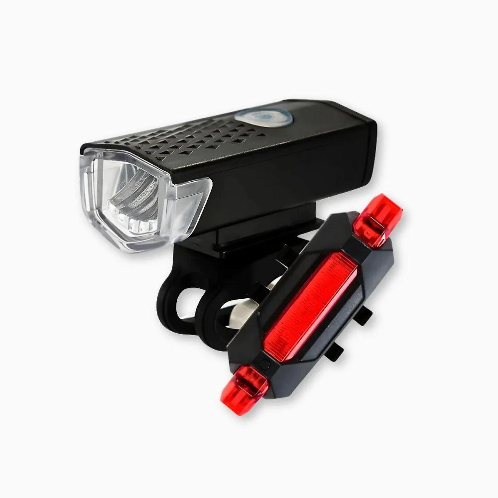 Kit Bike Farol Frontal + Traseiro Ultra Led Usb Recarregável - Farol E Lanterna à Prova D'água | Kit Completo Led