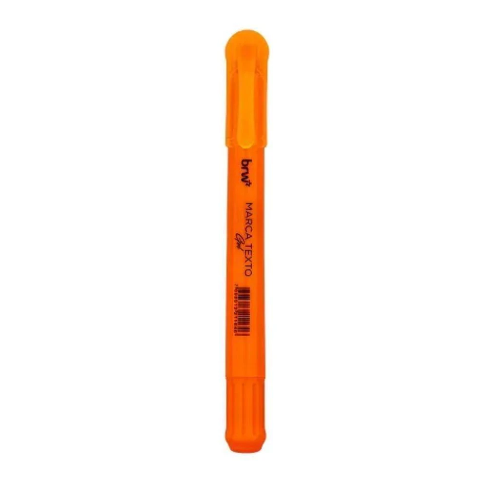 Marca Texto em Gel Brw Fluorescente Laranja com Aplicação Suave e Uniforme