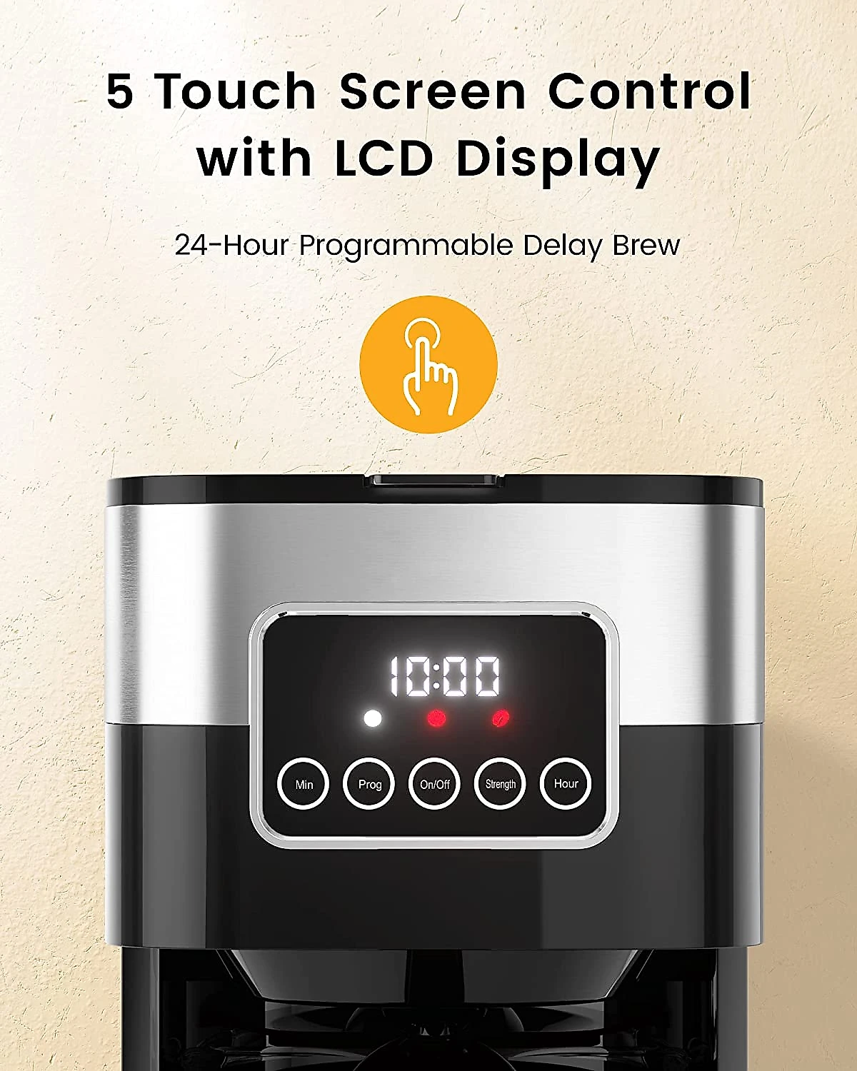 Boly Cafeteira Programável 12L com Tela LCD e Painel de Controle 110V Prata