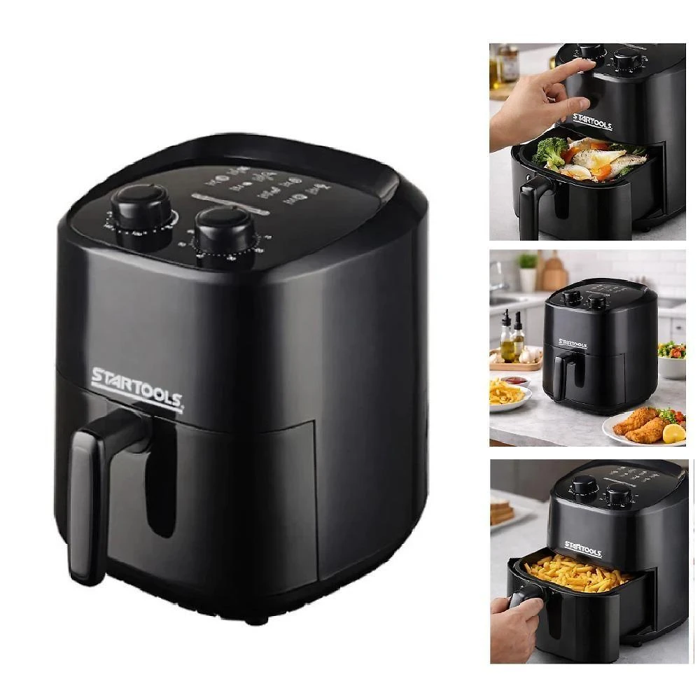 Air Fryer Elétrica Yeet sem Óleo 3,4L Turbo com Grelha Cesto Removível Preto 110V