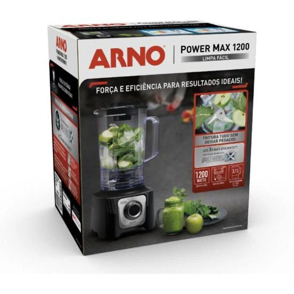 Liquidificador Arno Power Max 1200w Limpa Fácil Preto 110V