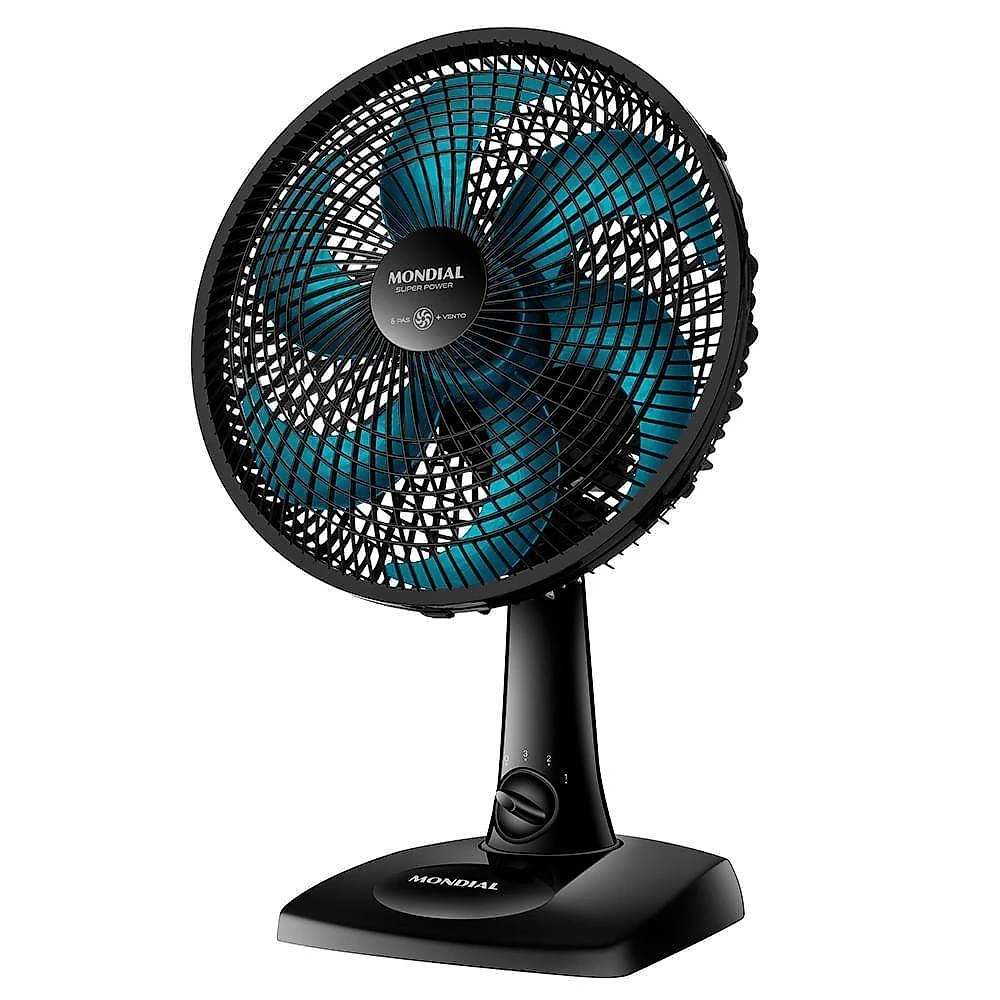 Ventilador de mesa mondial 30cm 6 pás 3 velocidades preto 110v