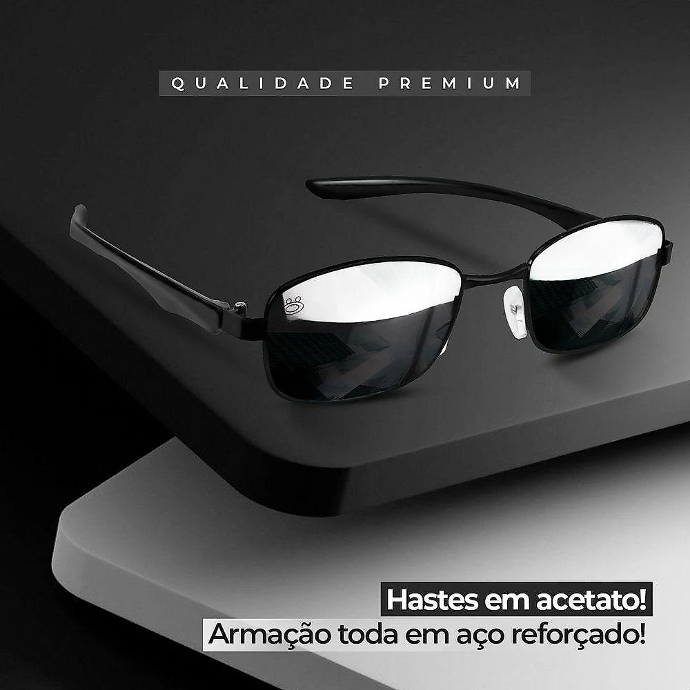 Óculos Sol Masculino Hype Trap Case Presente Lente Espelhada