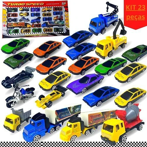 Miniatura Kit 25 Carrinhos De Metal Carro De Brinquedo Miniaturas