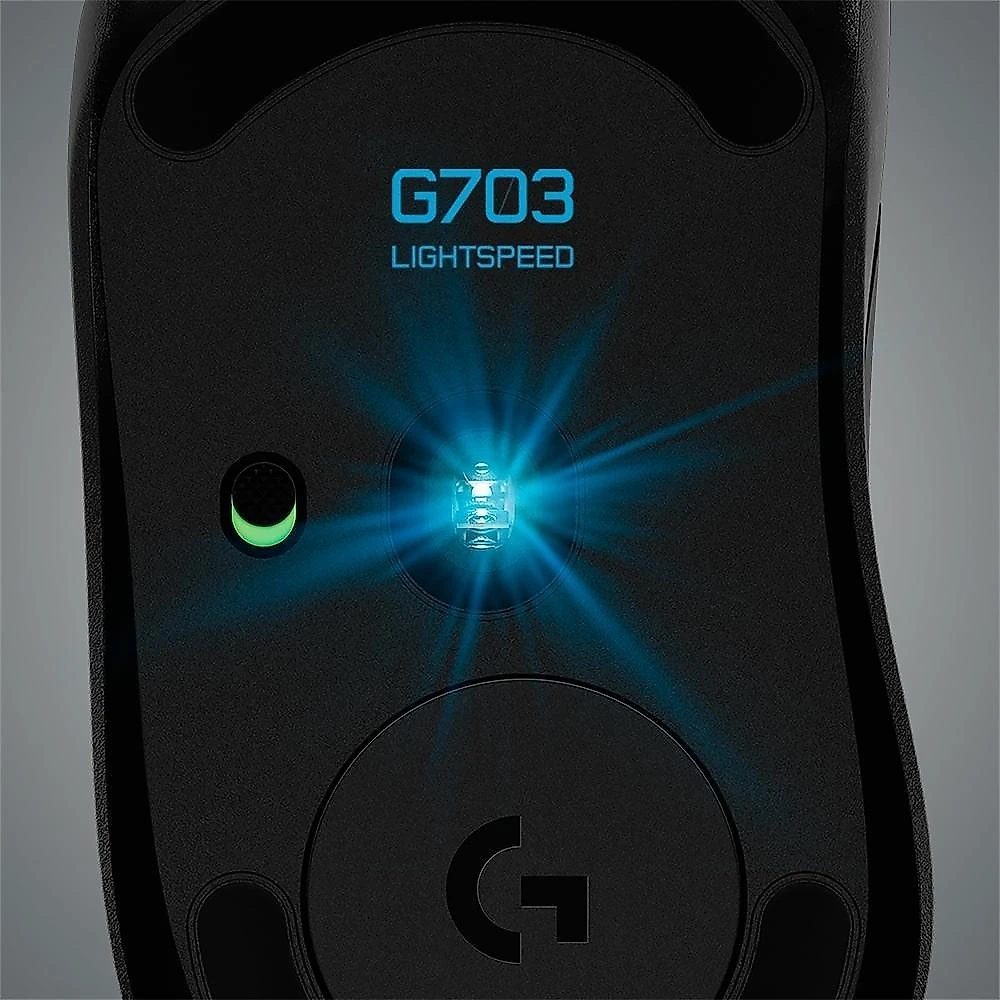 Mouse Gamer Sem Fio Logitech G703 LIGHTSPEED RGB LIGHTSYNC, 6 Botões Programáveis, HERO 25K, Recarregável, Compatível POWERPLAY - 910-005639