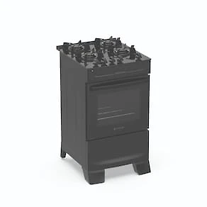 Miniatura Fogão Atlas Mônaco Top Glass 4 Bocas com Mesa de Vidro e Acendimento Automático Bivolt Preto