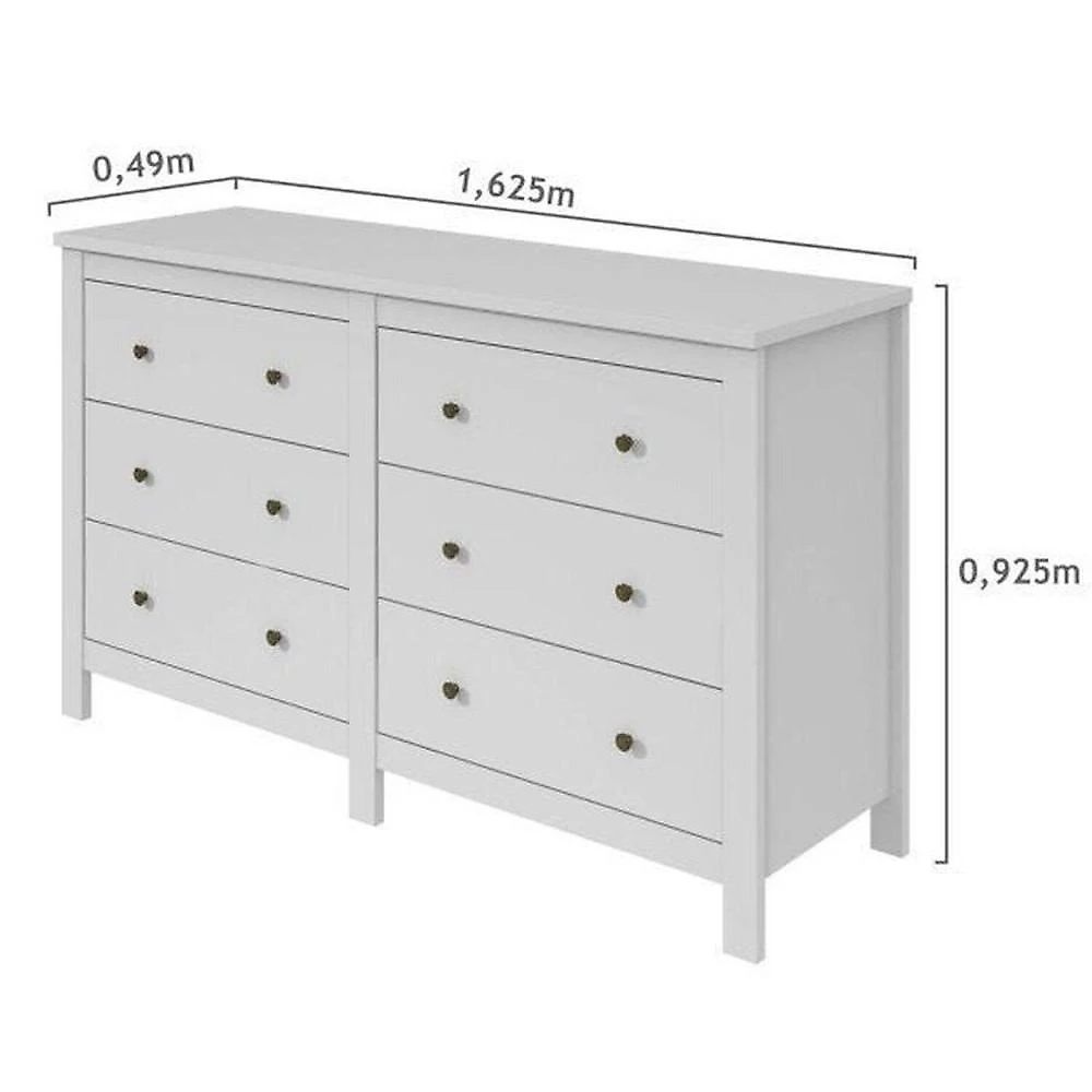 Quarto Infantil com 2 Camas de Solteiro Loop e 1 Cômoda Maggiore Quarto Infantil com 2 Camas de Solteiro Loop e 1 Mesa de Cabeceira Maggiore Branco