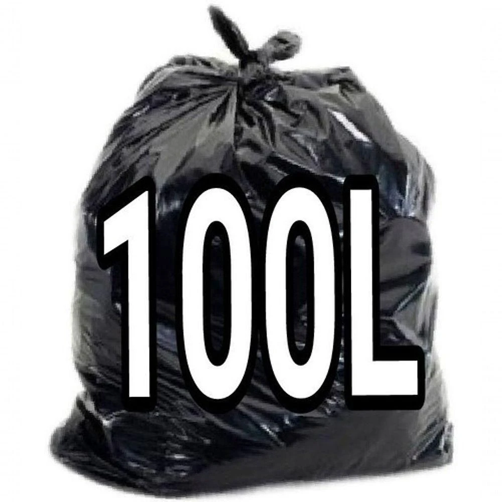 Saco para Lixo Saco de Lixo 100 Litros Super Reforçado 100 Unid Preto 100L Higipack