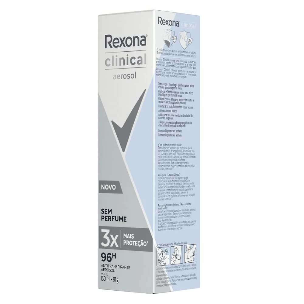 Desodorante Rexona Clinical Aero Sem Perfume 91g