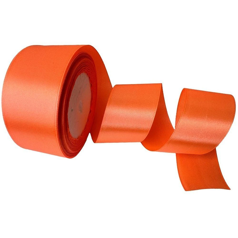 Fita de Cetim N 9 100% 38mm Laranja Rolo com 45m para Artesanato OEM