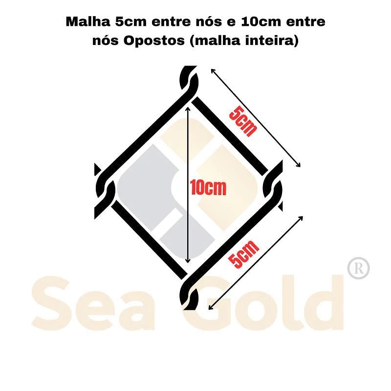 Miniatura Rede Pesca Malha 5 X 5Cm ( 50Mm ) Fio 0.30 20 Metros