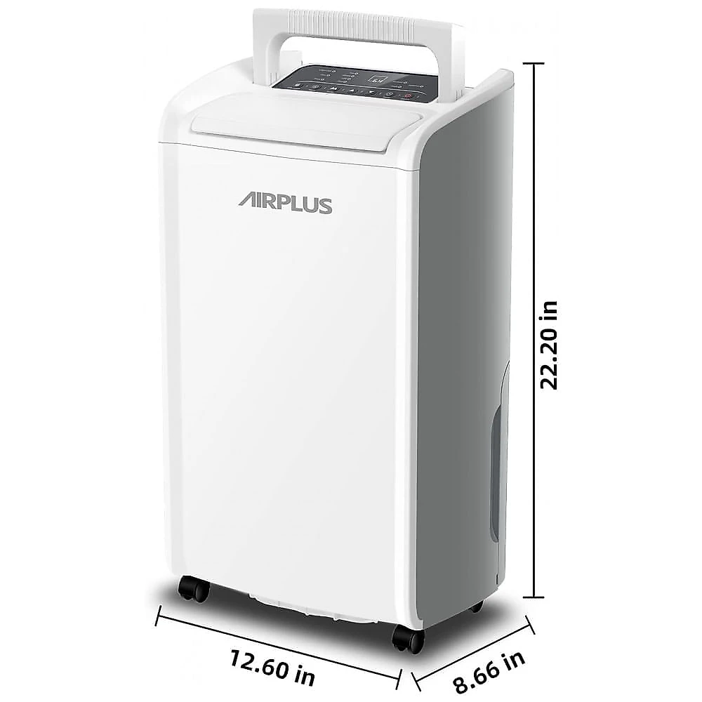 Desumidificador 50L com Mangueira de Drenagem, Economia de Energia, Temporizador e Área 418m2, AIRPLUS, Branco