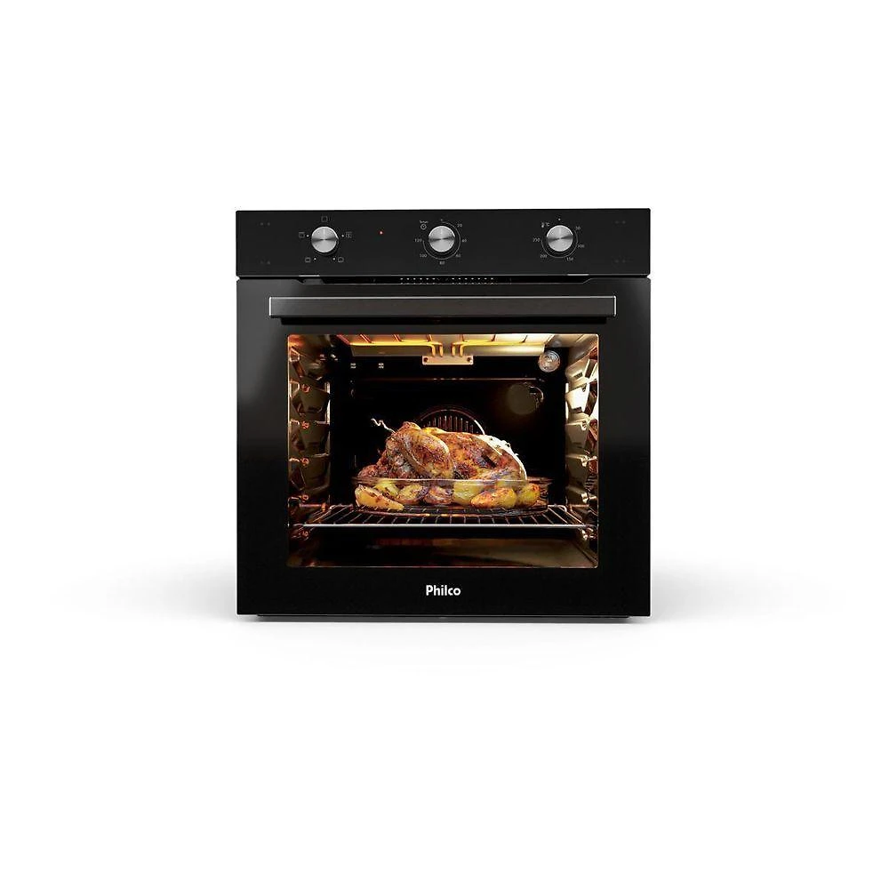Forno Elétrico de Embutir Philco PFE85 86L 2800W Vidro Duplo Preto 220V