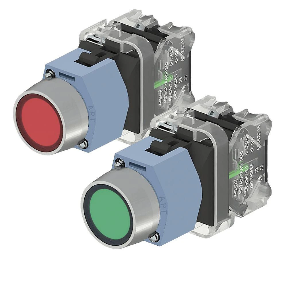 Botão Comando Sinalizado Completo Siemens 3SB7 1NF 110VCA-CC LED Vermelho 3SB7135-0DB20-1CA0
