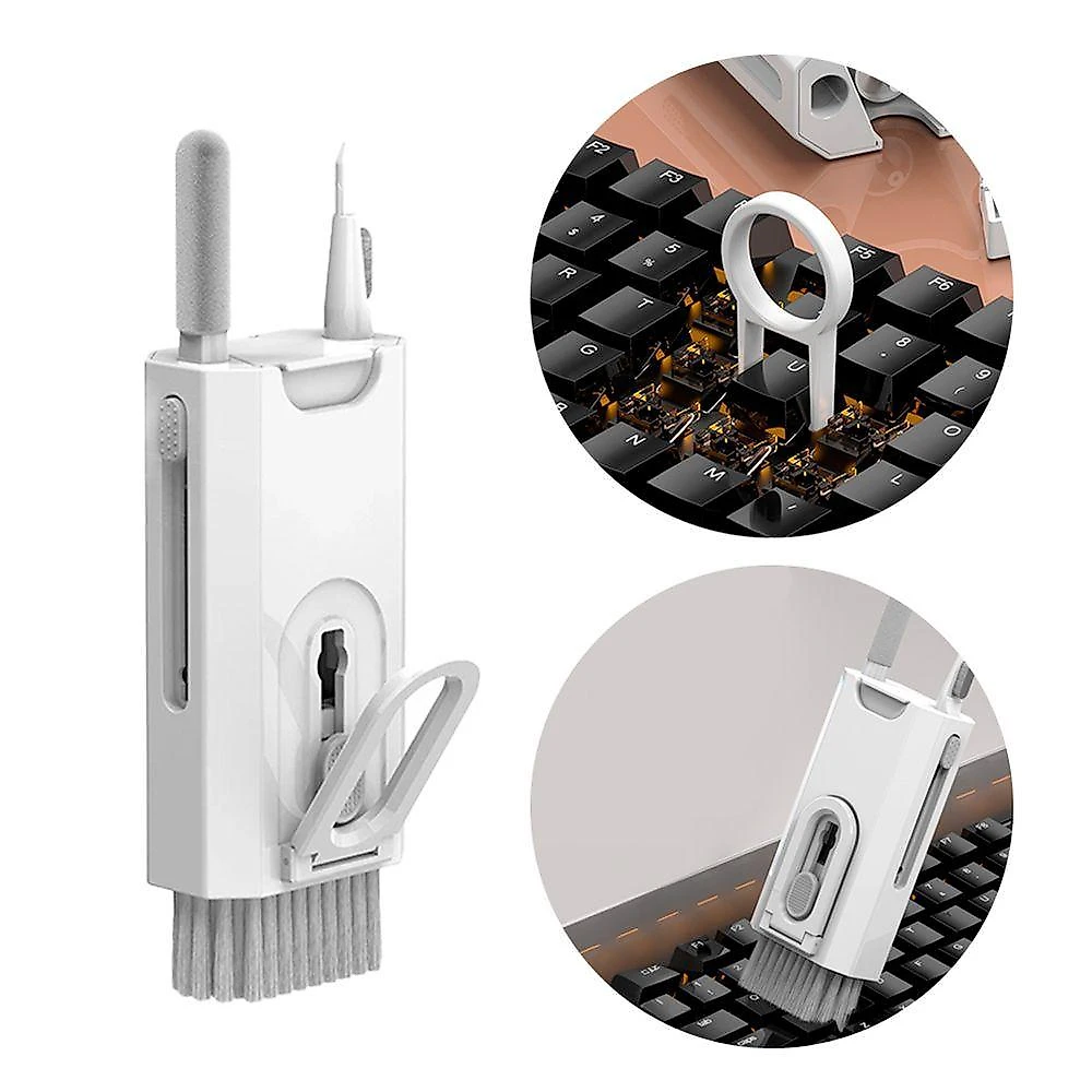 Kit Ferramentas De Limpeza Eletrônicos 8 Em 1 Teclado Headset Fones Notebooks Celulares Branco