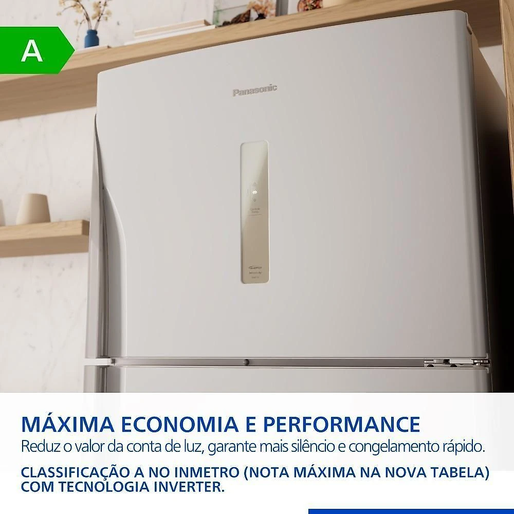 Geladeira Panasonic Duplex Frost Free Inverter 446L NR-BT58PV3W Branco 110V
