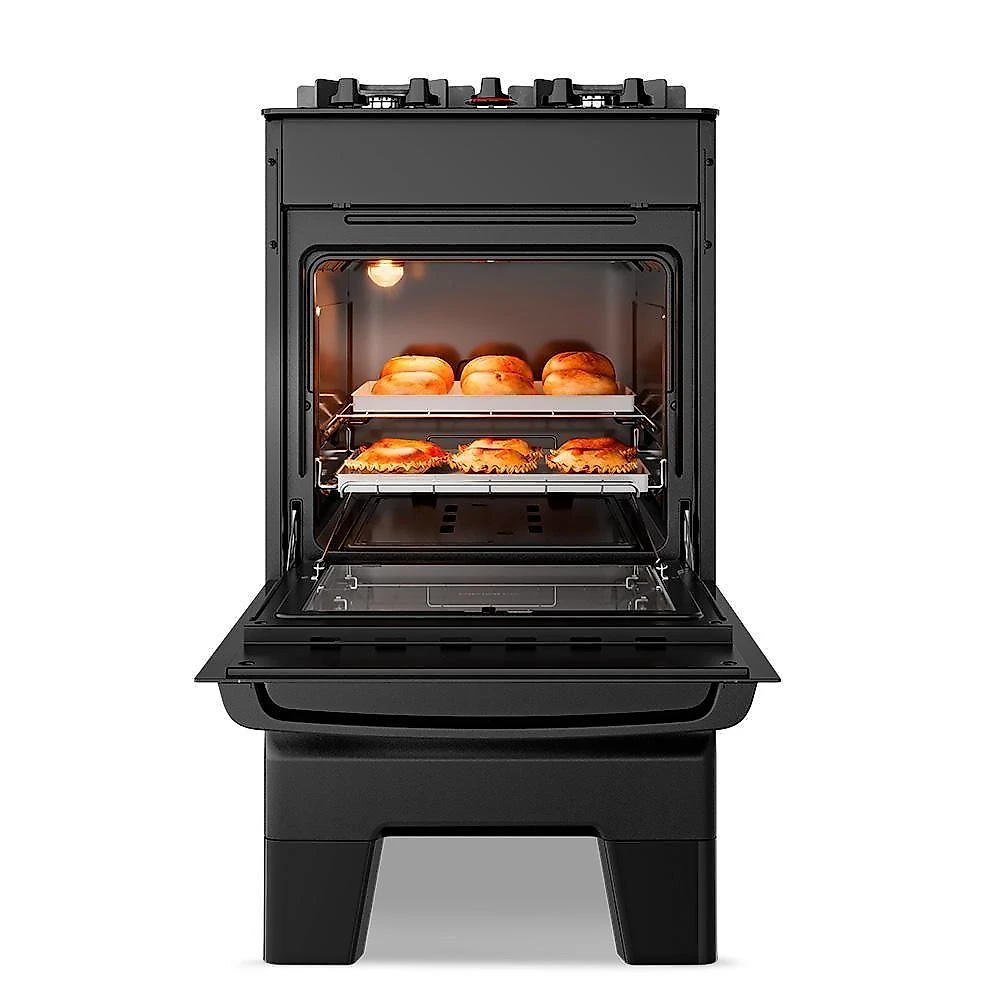 Fogão A Gás Mesa De Vidro Forno 50L Esmaltec Ideal Master Glass Preto 4 Bocas Bivolt