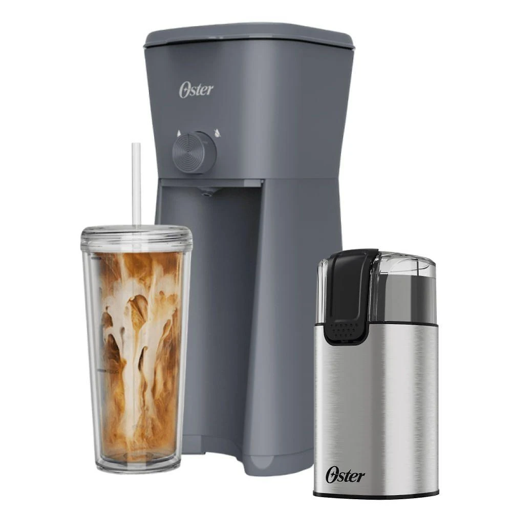 Kit café gelado cafeteira iced coffee e moedor de café elétrico oster 220v