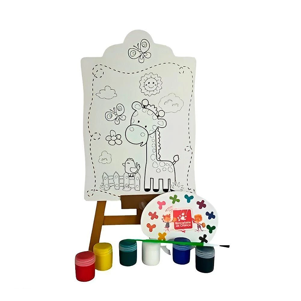 Brinquedo Kit De Pintura Infantil Cavalete Avental Tema:unicórnio