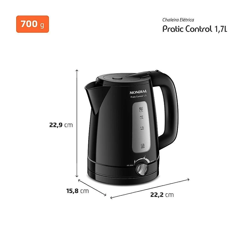 Chaleira Elétrica Pratic Control 17L Mondial CE-17-BC 110V
