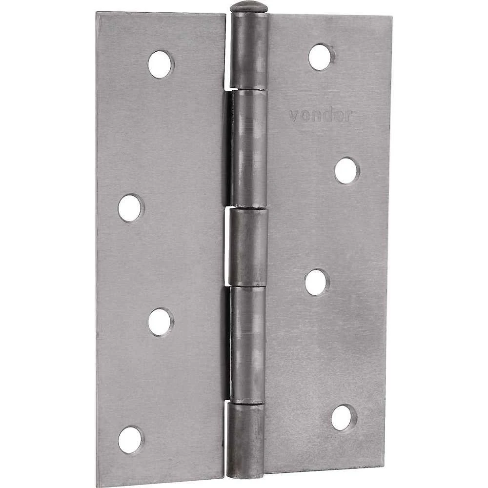 Dobradiça para Porta 4 Modelo 3268400000 Ferro Polido Acabamento com Maior Brilho Inox Vonder