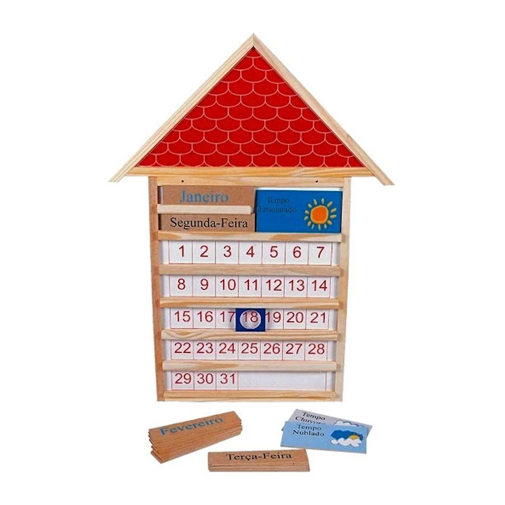 Brinquedo Educativo Casinha Calendário MDF e Madeira Sonho de Criança