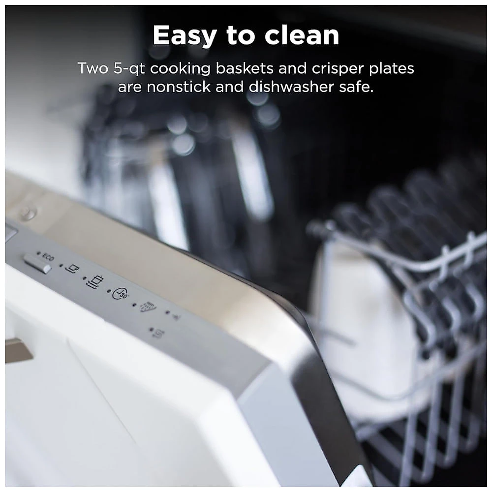 Fritadeira Elétrica Air Fryer Ninja DZ302 Preta 10,0 L Cestas Duplas 6 em 1 DualZone 1690 W 110V