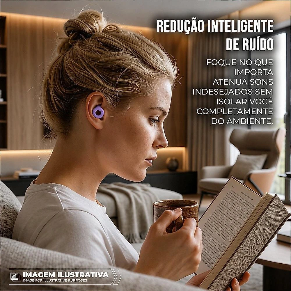 Tampão de Ouvido para Proteção Auricular Reutilizável em Silicone com 3 Tamanhos de Ponteiras - Lilás - Earplugs Shieeld Spirit - Gshield