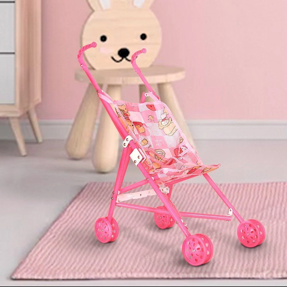 Carrinho de Boneca Dobrável para Menina Brinquedo Rosa Wellmix