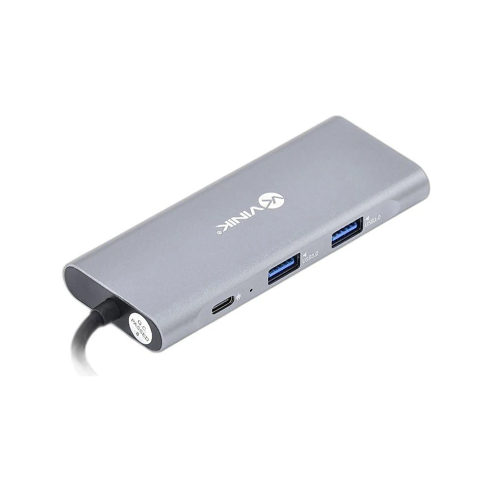 Hub USB Tipo C 7 em 1 HC-7 com 3 USB 3.0 Leitor SD TF HDMI 4K 30Hz Power Delivery 60W Vinik