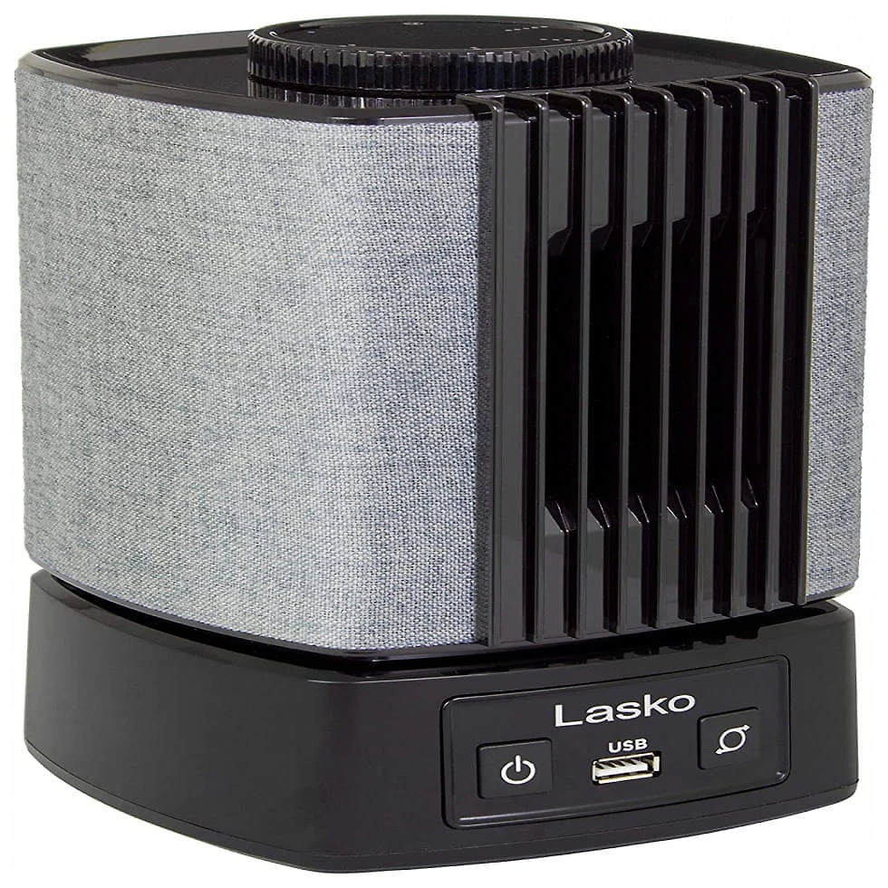 Ventilador de Mesa 2 em 1 SlumberBreeze Kasko com Carregamento USB, Preto