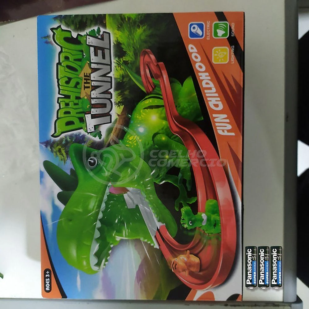 Brinquedo Pista Elevador Com Som E Luz Dinossauro Verde
