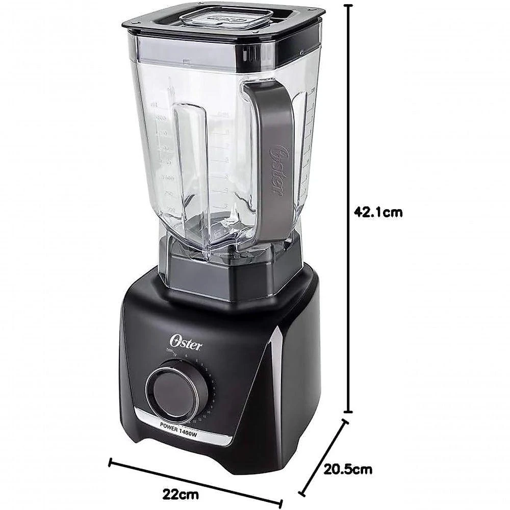 Liquidificador Oster 1400 Full 1400W 3,2L com Função Pulso Preto 110V