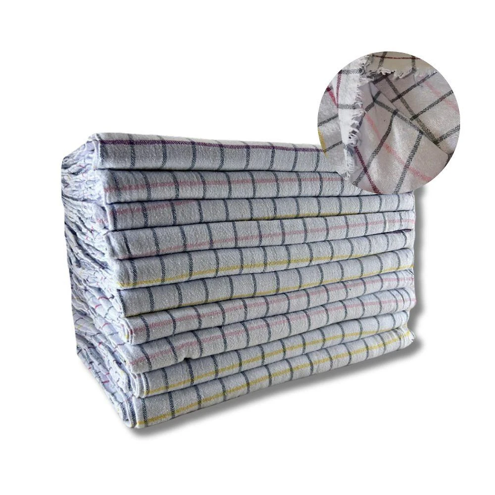 Kit 20 Panos De Chão Grande 43x65cm Saco Duplo Quadriculado Alvejado Limpeza