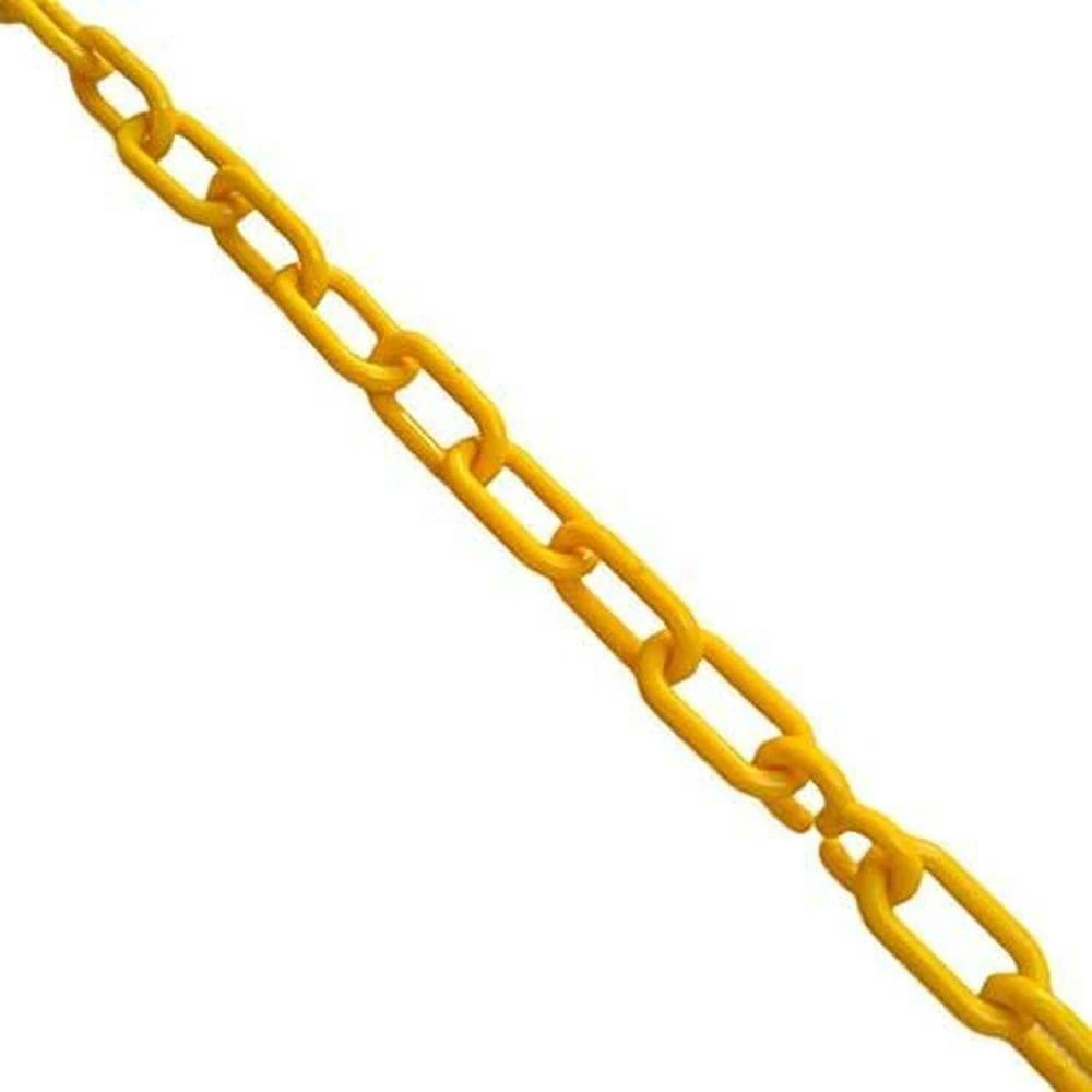 Corrente Plástica Amarela 8mm 10 Metros para Sinalizar Locais Versátil e Resistente Metasul