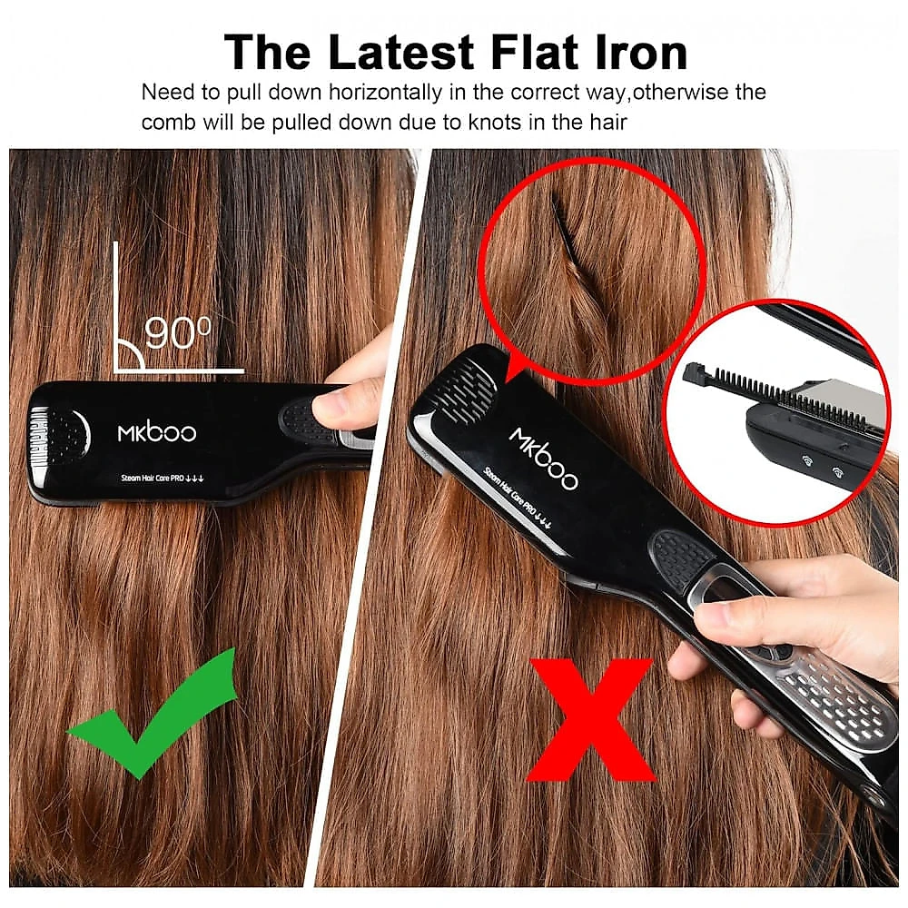 Chapinha Prancha de Cabelo Profissional com 5 Níveis de Temperatura Ajustável e Tela LCD, 110v, MKBOO, Preto
