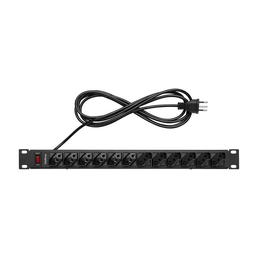 Protetor Eletrônico Intelbras EPR 212 para Rack 12 Tomadas Bivolt Preto