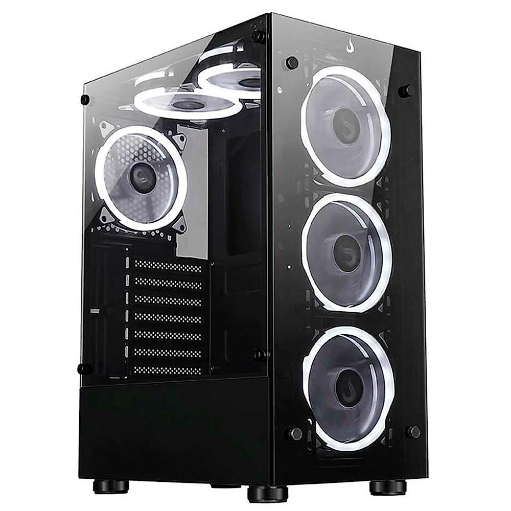 Gabinete Gamer Glass 06X Black ATX M-ATX ITX Vidro Temperado Preto Rise Mode