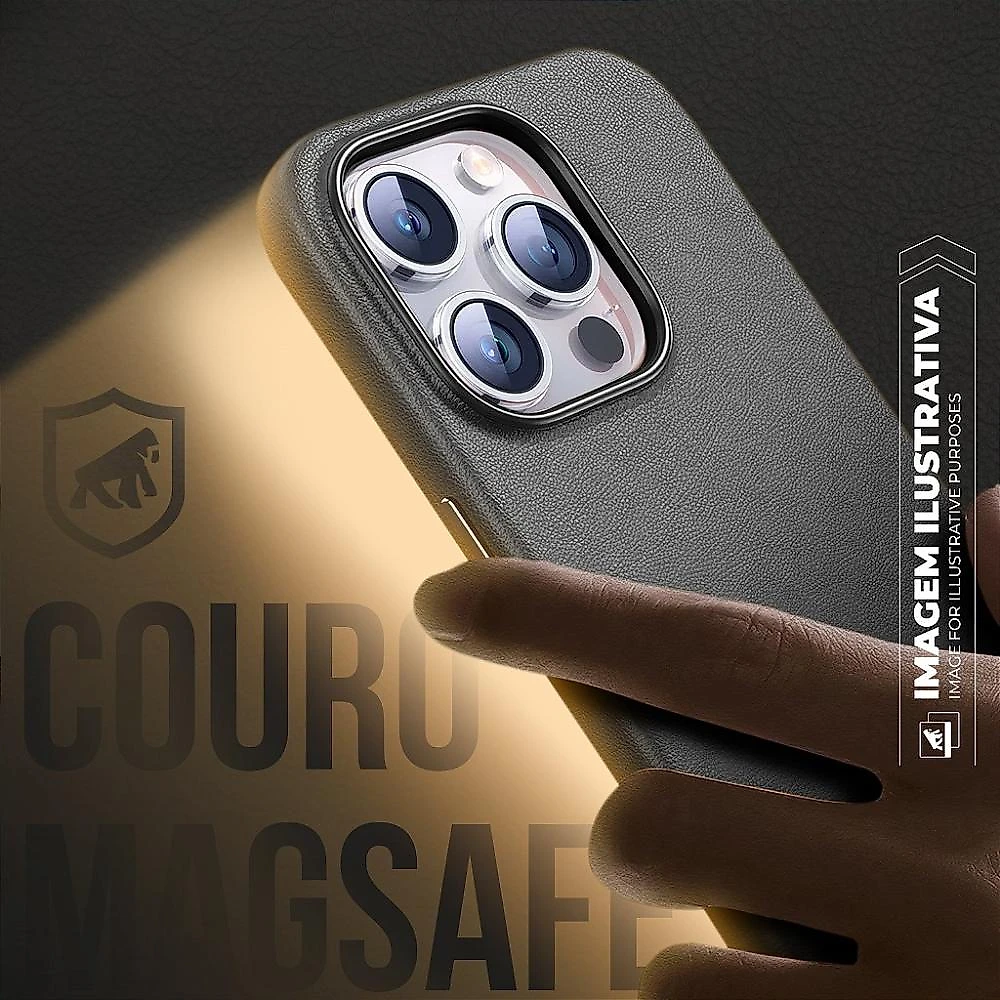 Capa para iPhone 14 Pro Max - Couro Dual Magsafe Preta - Gshield