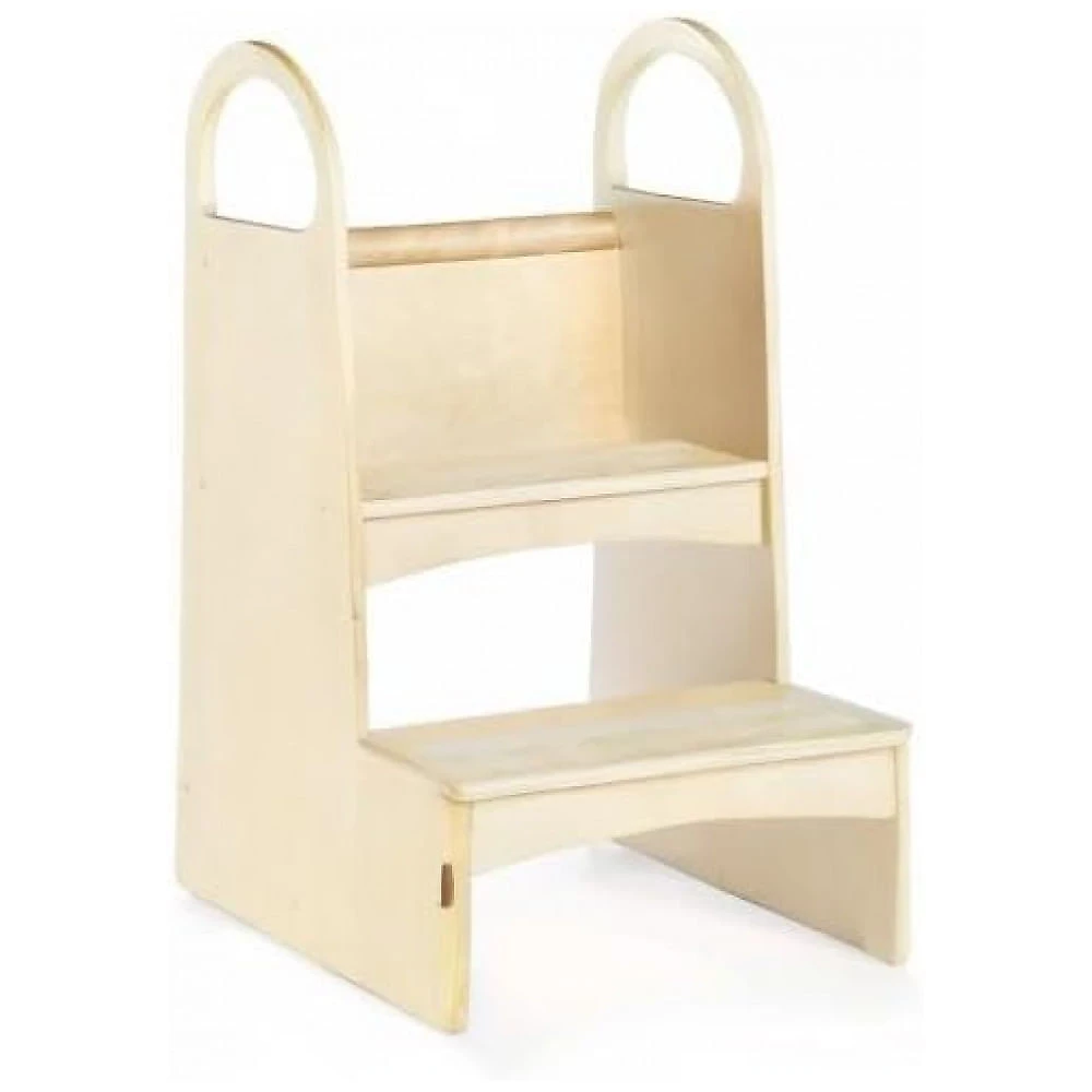 Banqueta Dois Degraus Guidecraft High-Rise Step-Up Natural Madeira Bétula Com Pegadores e Degraus Antiderrapantes