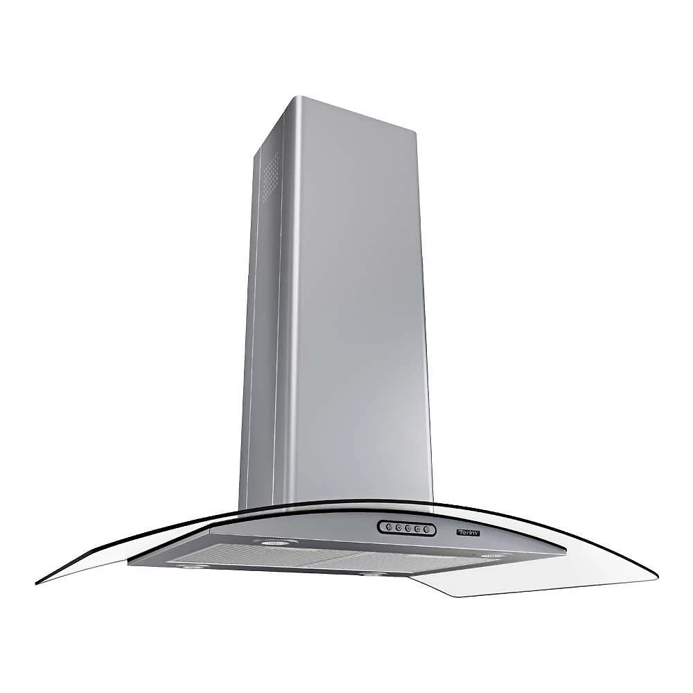 Coifa Terim Ilha Vidro Curvo Inox 75cm Inox 110V