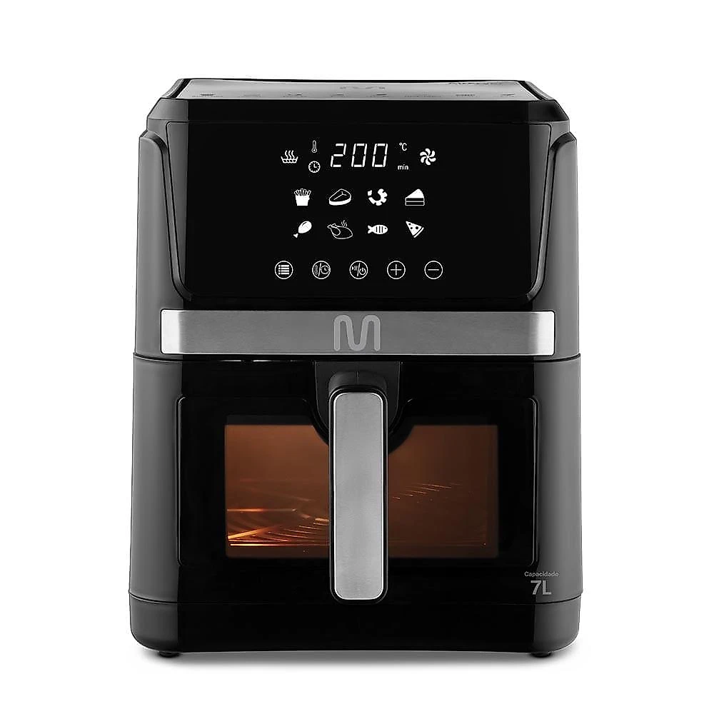 Air fryer digital 7l visor gourmet 127v-1800w multi - go223 preto - 127v