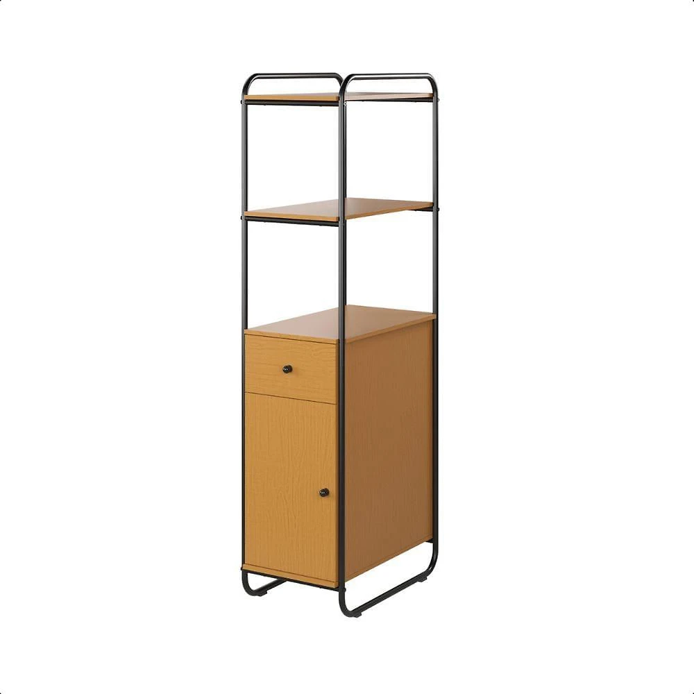 Miniatura Estante Estilo Industrial De Aço Com Gaveta E Porta Criare Canela