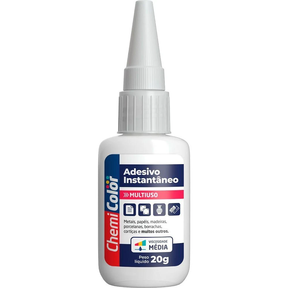 Adesivo Instantâneo Multiuso 0680632 20g Alta Aderência Chemi Color
