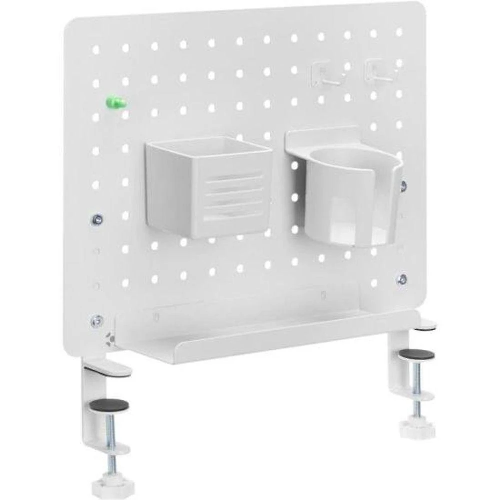 Painel Organizador Grid Space Office com Pegboard e Kit de Acessórios Branco Fortrek