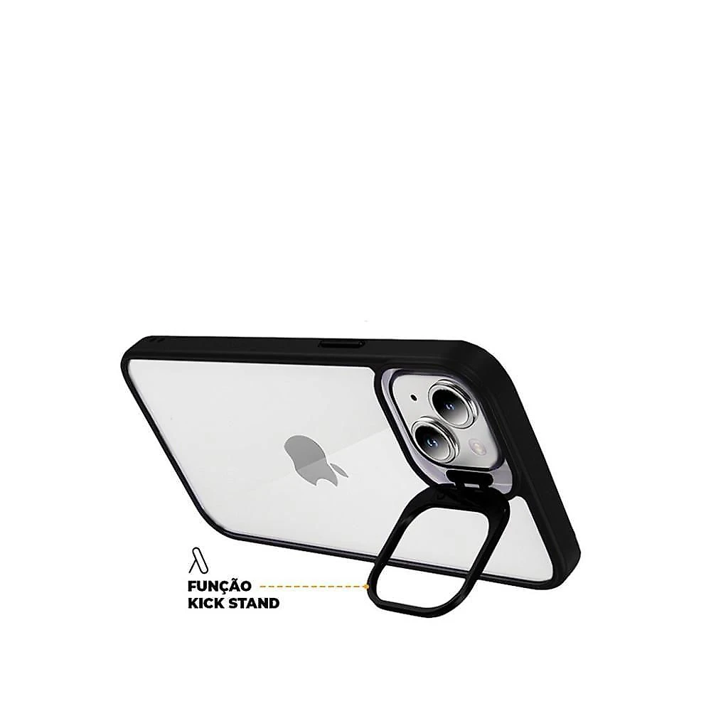 Kit Capa Gravity Preta E Pelicula Coverage 5d Pro Preta Para Iphone 15 - Gshield