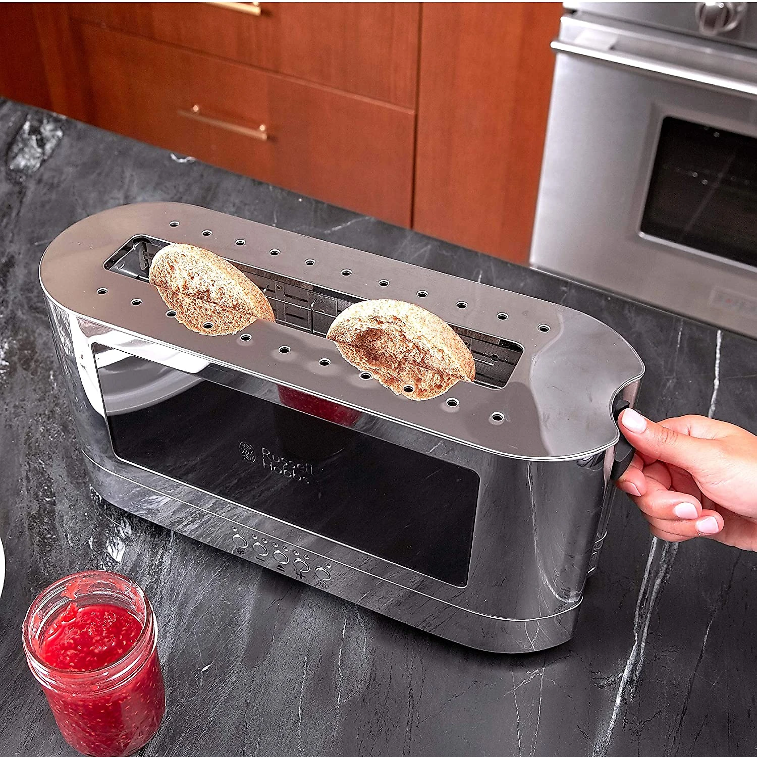 Russell Hobbs Torradeira de 2 Fatias com 6 Níveis de Tostagem 1200W110V