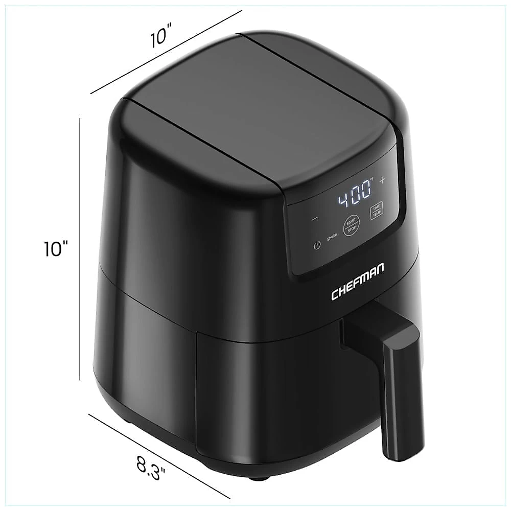Fritadeira Air Fryer CHEFMAN 1,89L Digital Compacta, com cesto antiaderente e lavável, timer digital e lembrete para agitar, ideal para refeições 110v