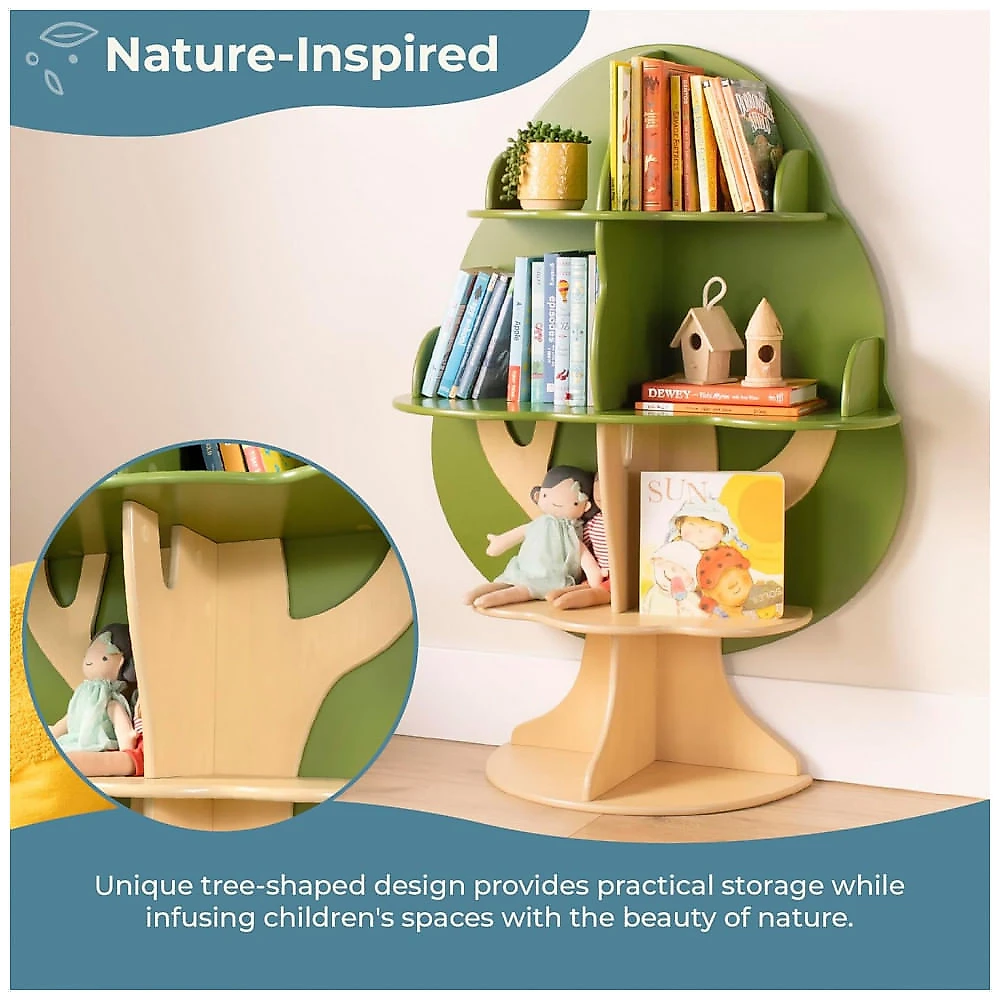 Estante infantil em formato de árvore Guidecraft Kids Tree Bookshelf verde com 6 prateleiras 107cm